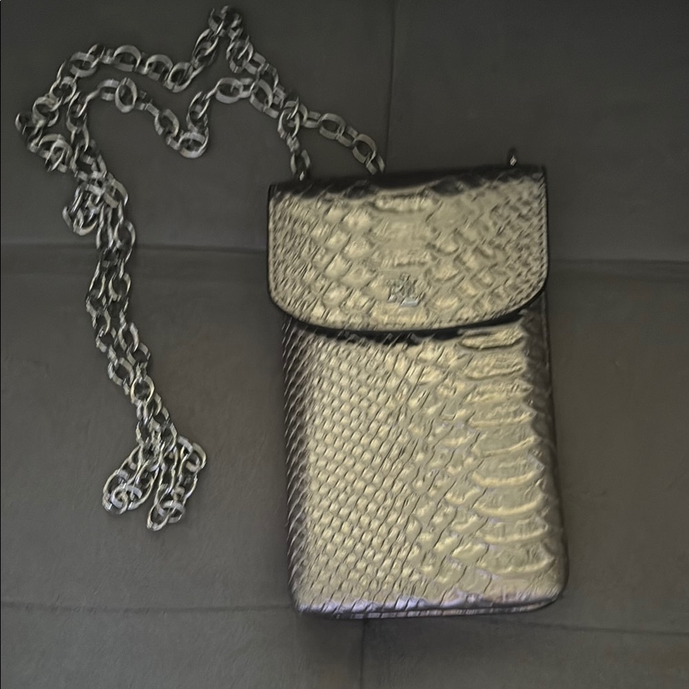 Ralph Lauren Silver Snakeskin Phone Case